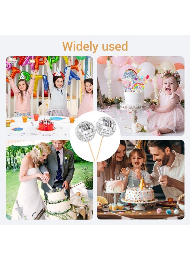 12Pcs Cake Decoration Mini Disco Balls Cake Toppers, Easy to Operate Disco Ball Cake Topper Stylish Disco Balls for Cake Decorating can Adorn Cakes Cupcakes Pies Ice Creams and Desserts Etc - Image 5